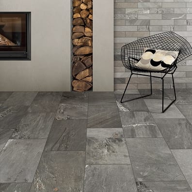 Carrelage grès cérame effet pierre CAIRNS GRIGIO SCURO 30X60 - 1,08m²