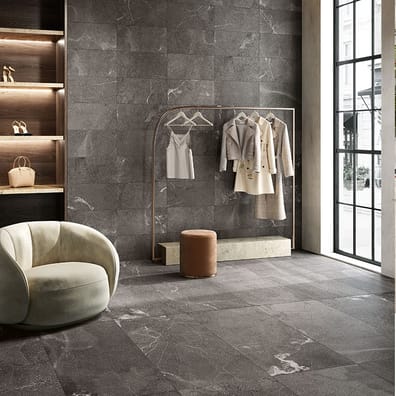 Carrelage grès cérame effet pierre MOUNT NERO 60X120 - 1,44m²