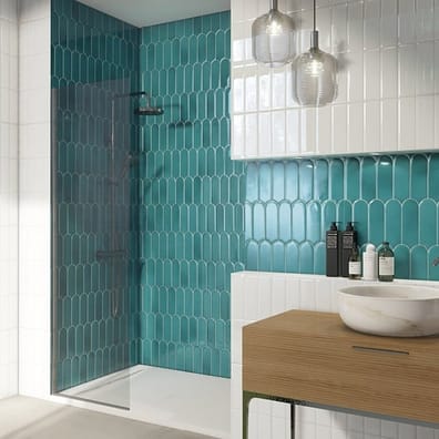 Faience écaille  FORLI MIX TURCHESE 7,2X19,5 - 0,48m²