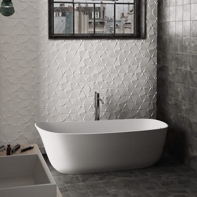 Faience à relief MAFINGA TIROL WHITE MATT 10,8x12,4- 0,13 M²