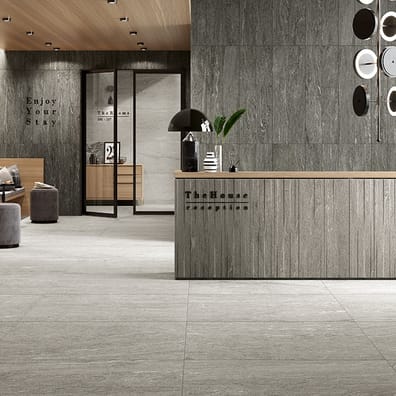 Carrelage grès cérame effet pierre DALLON LIGHT GREY 45X90 - 1,21m²