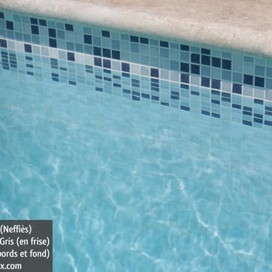 Mosaique piscine 20x20 mm Mix de Gris 32.7x32.7 cm - Mosaïque piscine - As de Carreaux