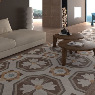 Carreaux de ciment imitation Carrelage imitation carreau de ciment ancien décor Grès Cérame 60x60 cm SABIK - 1.44m² - As de Carr