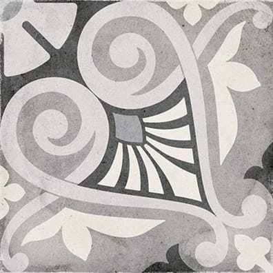 Carreaux de ciment imitation Carrelage style ciment 20x20 cm ART NOUVEAU OPERA GREY 24418 - 1m² - As de Carreaux