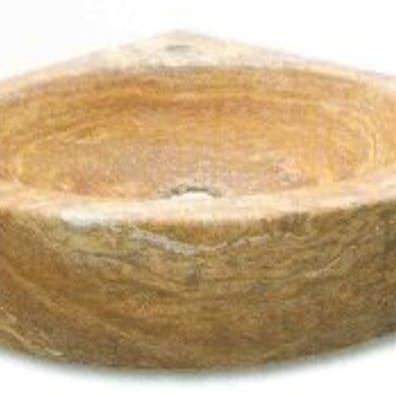 Vasque lave-mains d'angle Travertin Jaune 42x42x12 cm - As de Carreaux