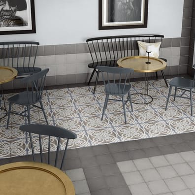 Carrelage uni vieilli gris 20x20 cm ART NOUVEAU GREY 24395 - 1m²