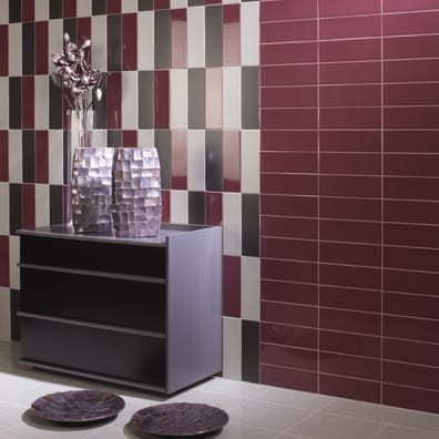 Carreau métro plat mauve brillant 10x30 cm - boite de 1.02m²