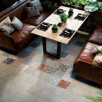 Carrelage trèfle provençal Carreau provençal 45x45 RIGA PATCHWORK - 1.25m² - As de Carreaux