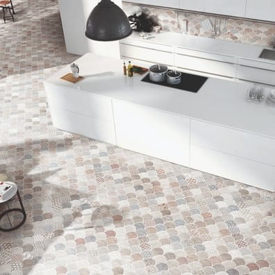 Faïence écaille Carreau écaille blanc 30.7x30.7 SCALE BOHO WHITE - 0.85m² - As de Carreaux