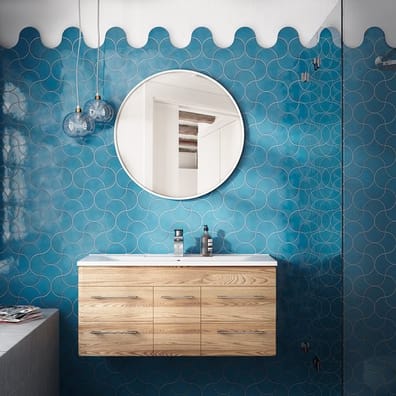 Faïence écaille Carreau bleu électrique 10.6x12cm SCALE FAN ELECTRIC BLUE - 0.37m² - As de Carreaux