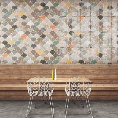 Faïence écaille Carreau écailles décorées brillantes 30x30 SCALE GLOSS PATCHWORK - 0.85m² - As de Carreaux