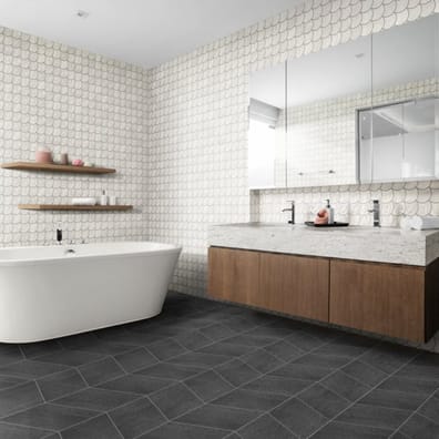 Faïence écaille Carreau écaille blanc cassé 30x30 SCALE WHITE - 0.85m² - As de Carreaux