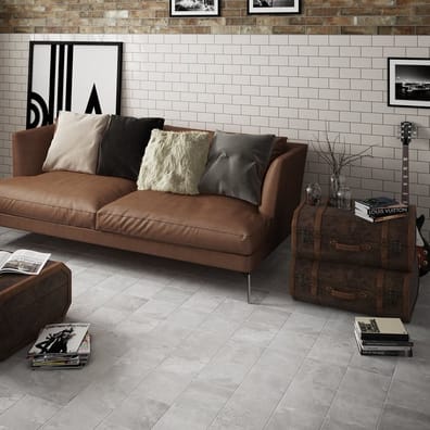 Carrelage imitation pierre Carrelage imitation ciment gris 20x20cm URBAN SILVER 23526 - 1m² - As de Carreaux