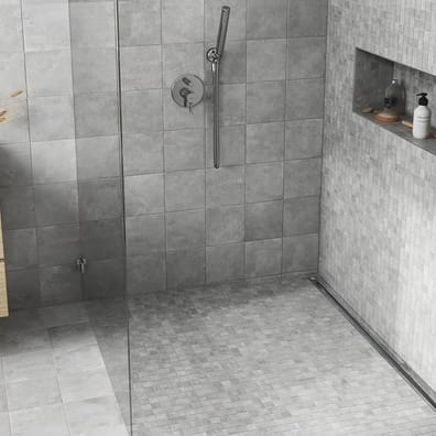 Carrelage imitation pierre Carrelage imitation ciment gris 20x20cm URBAN SILVER 23526 - 1m² - As de Carreaux