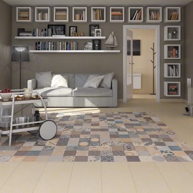 Carrelage interieur pas cher Carrelage imitation ciment léger style bohême SYRNA 30x60 - 1.26m² - As de Carreaux