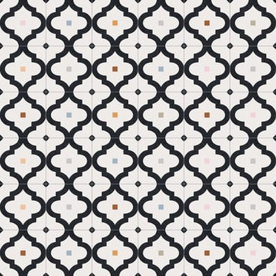 Carrelage interieur pas cher Carrelage scandinave noir points multicouleurs 20x20 cm LADAKHI Grafito - 1m² - As de Carreaux