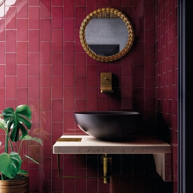 Faience effet zellige pourpre 6.5x13.2 VILLAGE AUBERGINE 25628 - 0.5 m²