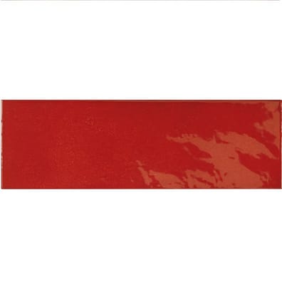 Faience effet zellige rouge 6.5x20 VILLAGE VOLCANIC RED 25633 - 0.5m²