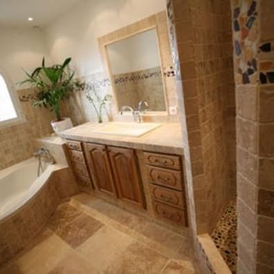 Parement pierre naturelle Carrelage pierre TRAVERTIN vieilli beige CLASSIC MIX 10x10cm - 0.5m² - As de Carreaux