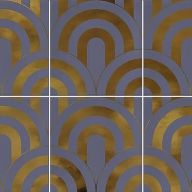 Faïence écaille Faïence écaille bleu-marine/or 23x33.5 TAKADA INDIGO ORO - 1 unité - As de Carreaux