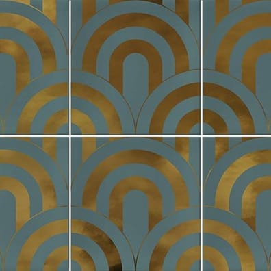 Faïence écaille Faïence écaille turquoise/or 23x33.5 TAKADA TURQUESA ORO - 1 unité - As de Carreaux