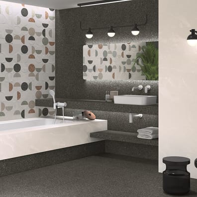 Faïence - Effet Terrazzo - SERAIN MES MULTICOLOR - Mur Mat 32x99 cm