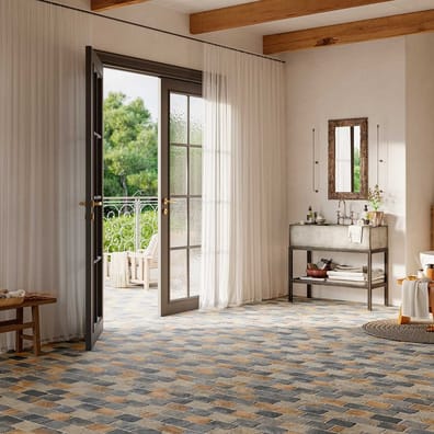 Carrelage antidérapant R12 effet pierre SNOTTE COBBLESTONE - 44X66 - 1,04 m²