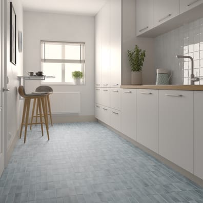 Carrelage grès cérame petit format CORTA BLUE GRASS MATT - 5X15 - 0,5 m²