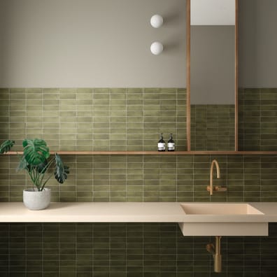 Faience brillante esprit zellige CORTA VERD - 5X15 - 0,5 m²