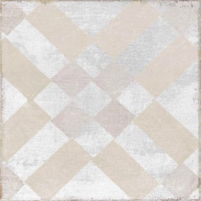 Carreau de ciment beige avec motifs géométriques en dégradé et taille de 15x15 cm