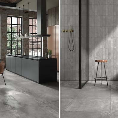 Carrelage aspect metalique rectifié OGDEN SILVER 90X90 - 1,62 m²