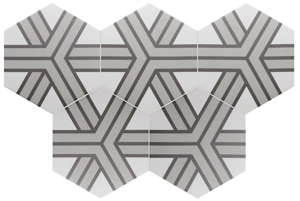 Carrelage hexagonal nuancé CHARLEY ALPHA DECOR 17,5X20 - 0.71 m²