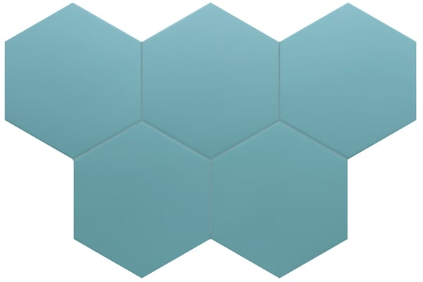 Carrelage hexagonal nuancé CHARLEY AZURE UNI 17,5X20 - 0.71 m²