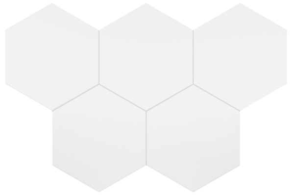 Carrelage hexagonal nuancé CHARLEY WHITE UNI 17,5X20 - 0.71 m²