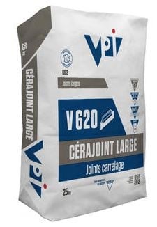 * Cerajoint large pour carrelage V620 acier - 25kg VPI * promo