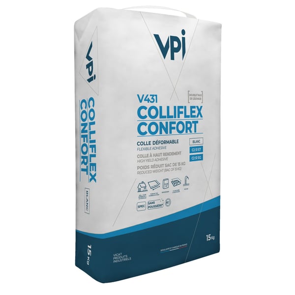 Colle carrelage facile COLLIFLEX CONFORT V431 BLANC - 15 kg VPI