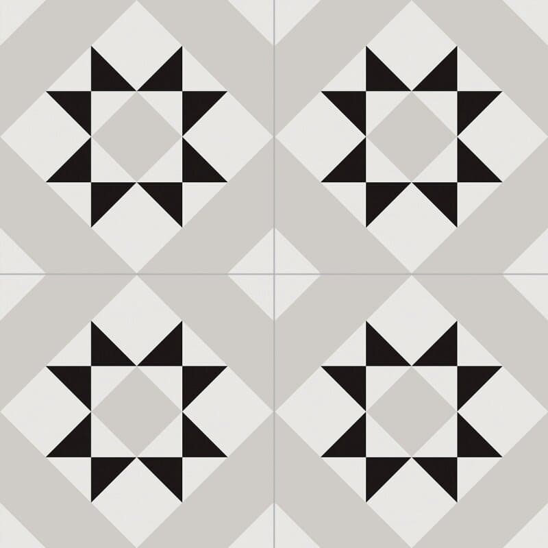 Carrelage géométrique aspect ciment KINABALU VITA 20X20 - 0,52m² - 2
