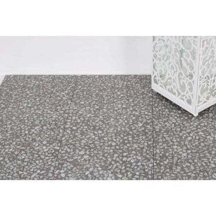 Carrelage imitation Terrazzo Granito 30x30 cm Amalfi Cemento anti-dérapant R10 - 0.99m² - 1