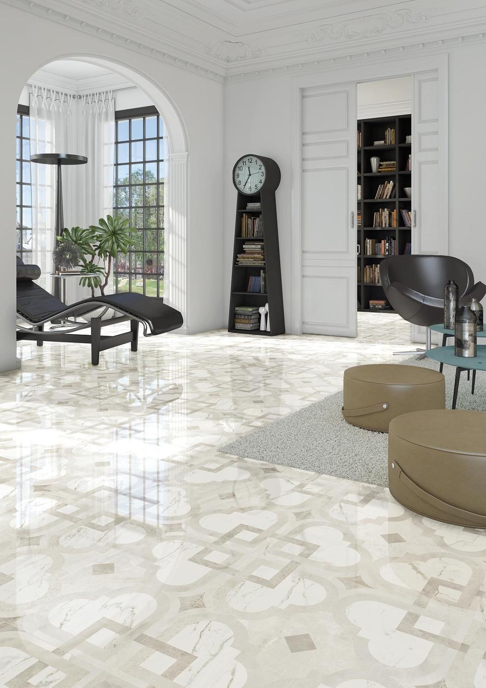 Carrelage effet marbre rectifié ZERUBE R GRIS 59,3x59,3 - 1,06 m² - 1