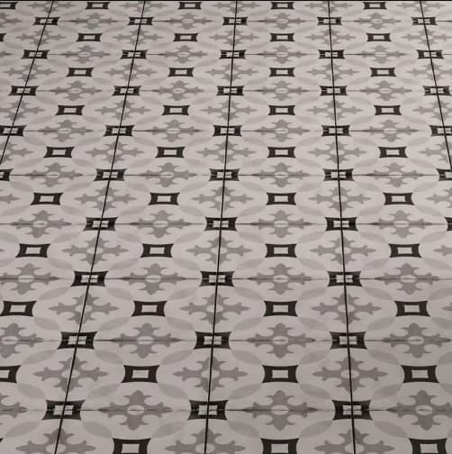 Carreau de ciment gris avec motifs géométriques 20x20 cm