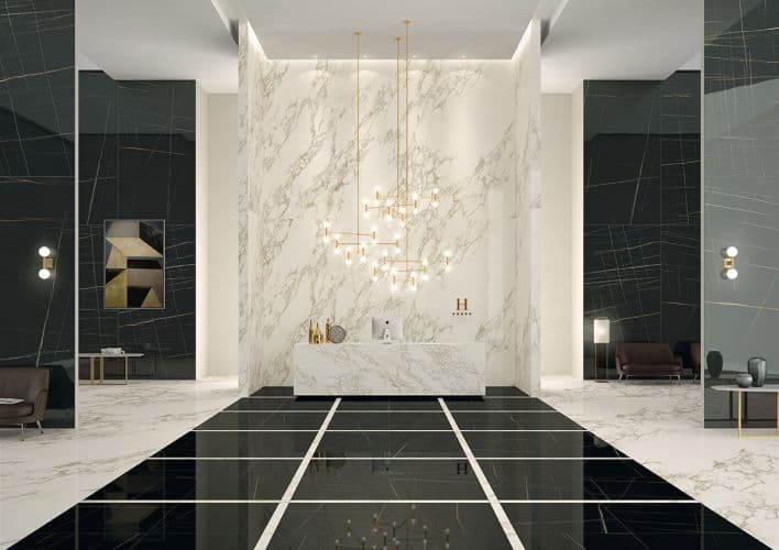 Carrelage effet marbre MARBLE EXPERIENCE SAHARA NOIR SQ LAP - 60X120 - 1,44 m²