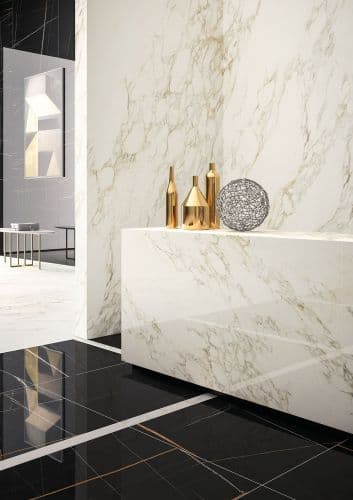 Carrelage effet marbre MARBLE EXPERIENCE SAHARA NOIR SQ LAP - 60X120 - 1,44 m²