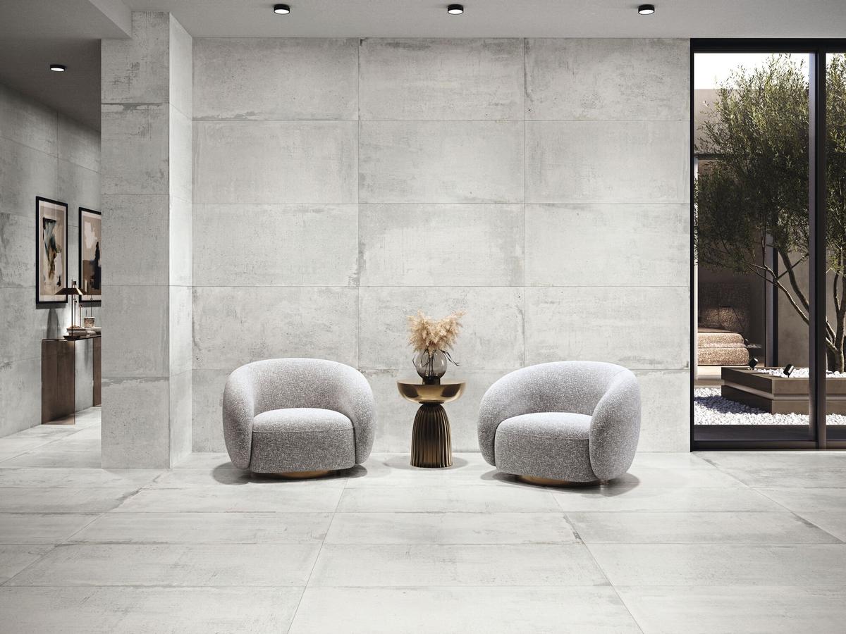 Carrelage aspect pierre DETROIT WHITE 60X120 6MM - 1,44 m²