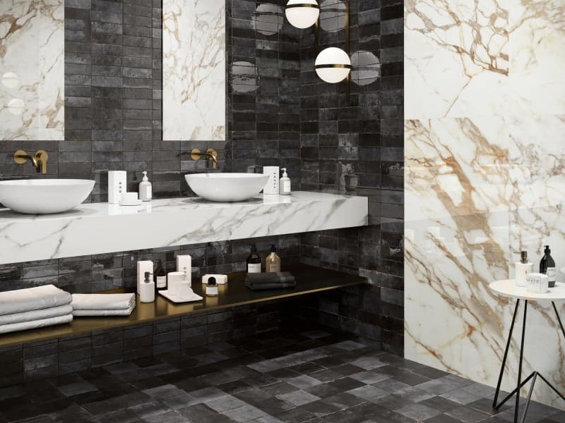 Carrelage effet marbre grand format CALACATTA GOLD POLI - 120X120 - 1,44 m² - 4