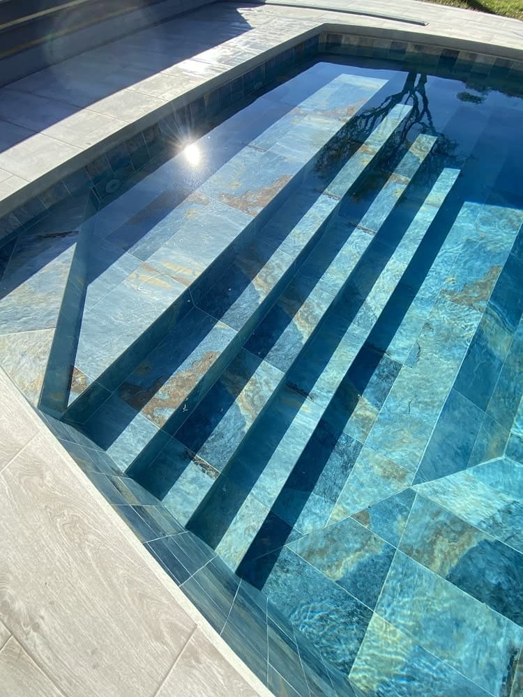 Lot de 23.76 m² - Carrelage piscine effet pierre naturelle FIDJI 15x15 cm R9 - 23.76 m² - 1