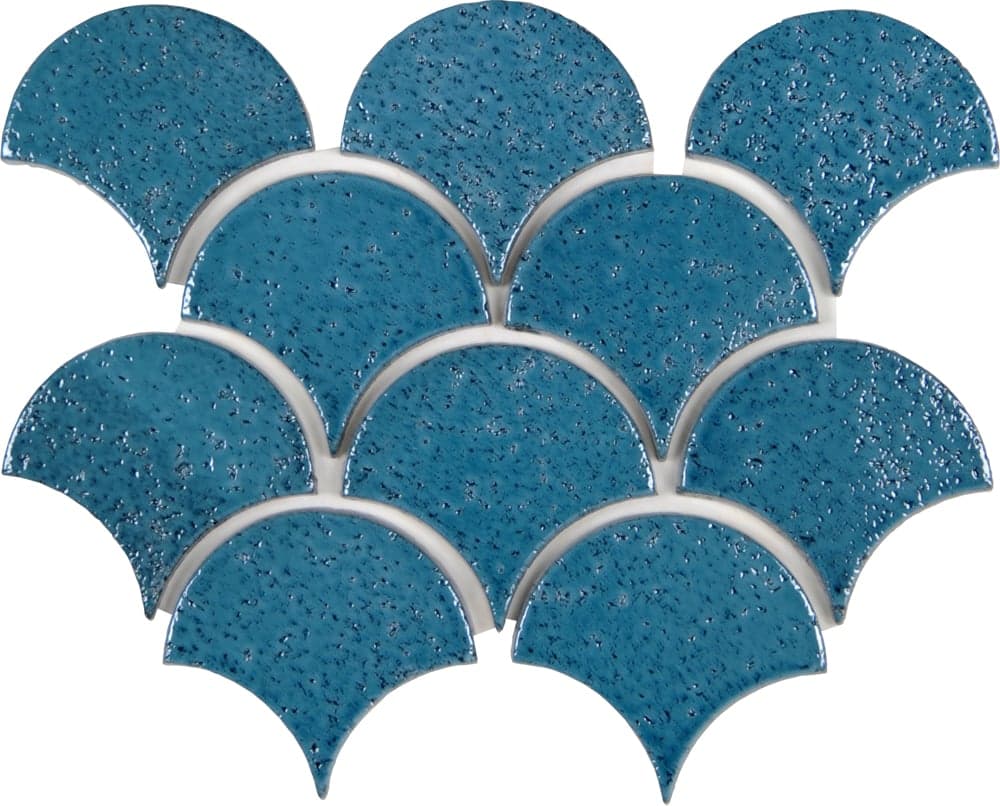 TCBL10 - TERRE CUITE EMAILLEE ECAILLE BLEU NUIT 11x10 CM- 0,32 m²