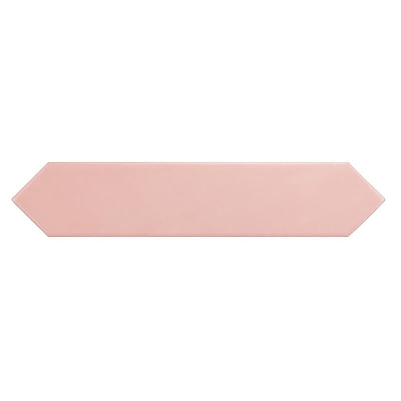 Lot de 3.50 m² - Faïence navette crayon rose brillant 5x25 cm ARROW BLUSH PINK 25823 - 1