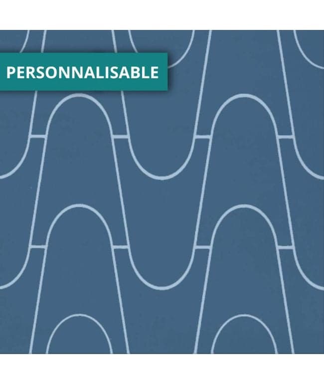 Carreau imitation ciment personnalisable sur mesure WAVE R9 - 0.96m² - 1