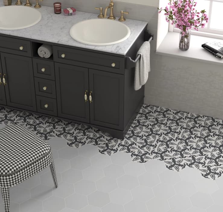 Carrelage hexagonal nuancé CHARLEY ETERNA DECOR 17,5X20 - 0.71 m² - 1