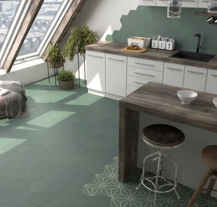 Carrelage hexagonal nuancé CHARLEY SOLAR DECOR 17,5X20 - 0.71 m² - 1